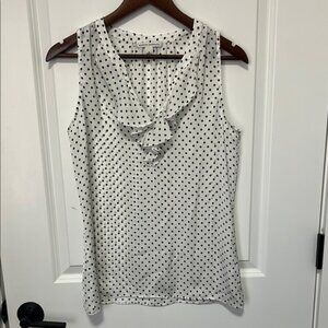 Banana Republic Women’s Polka Dot Sleeveless Blouse - Black and White size Small